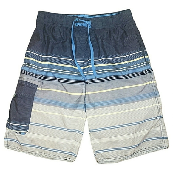 Starting Point Stripe Print Activewear Board Shorts Swim Trunks Small 32" Waist - Picture 1 of 16